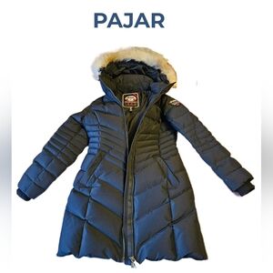 NWOT Pajar Black Quilted Coat with Soft Faux Fur Trim